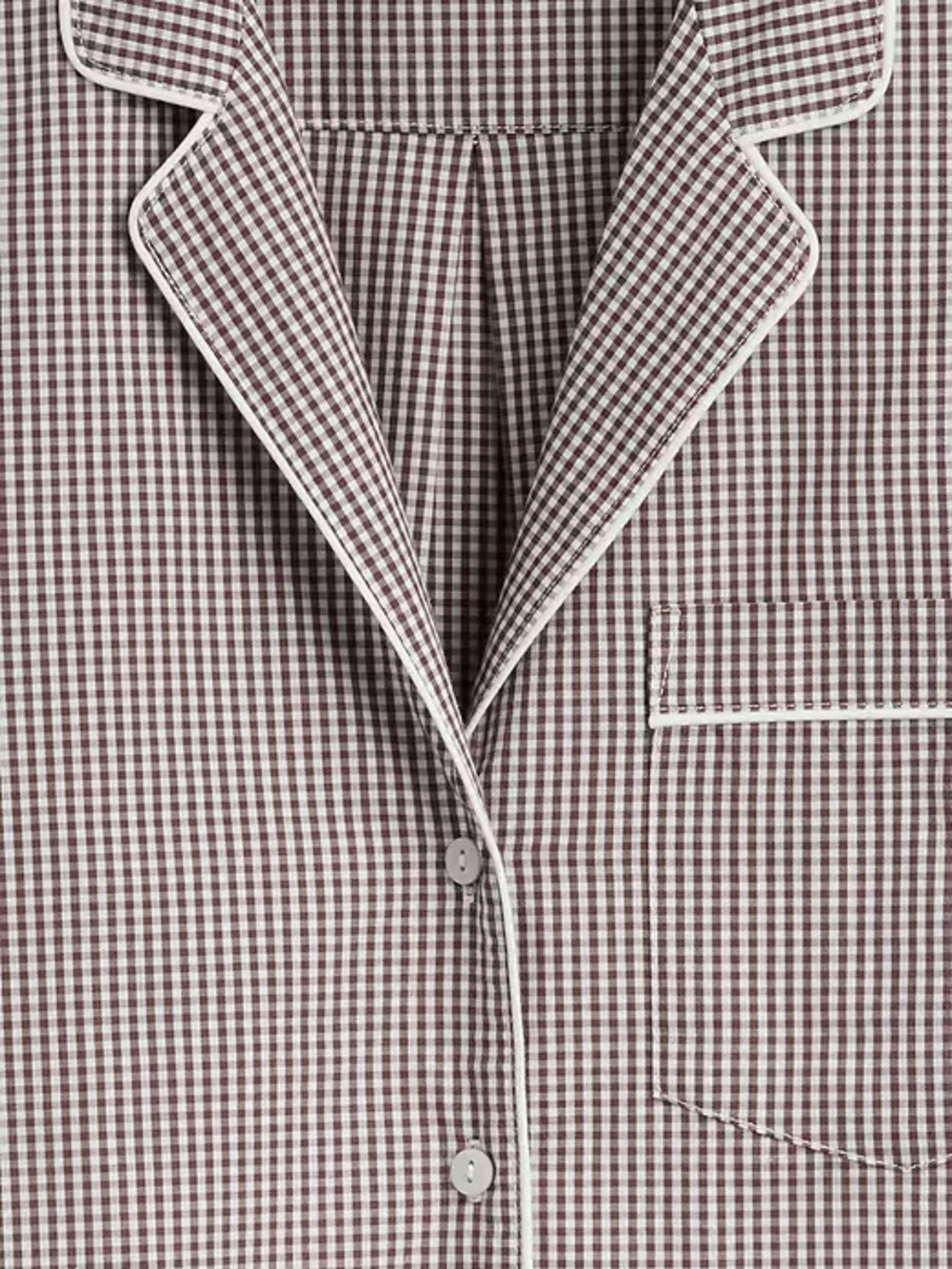 Gap Poplin Pajama Set - Brown Gingham - Size M - Picture 3 of 7